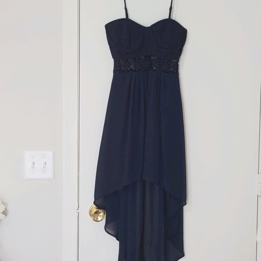 Navy High Low Dress